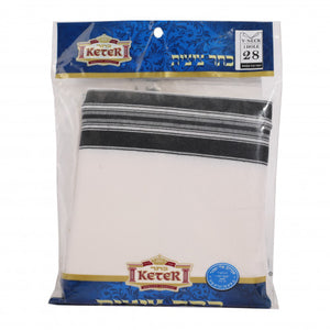 KETER WOOL NO TZITZIS V Neck Two Hole Size 18