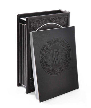 Stand of 6 Haggadah for Pesach – Imitation leather  ashkenaz brown