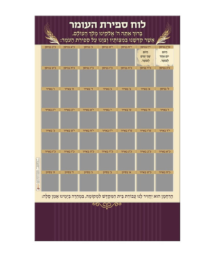 Sefirat HaOmer count – Scratch Card