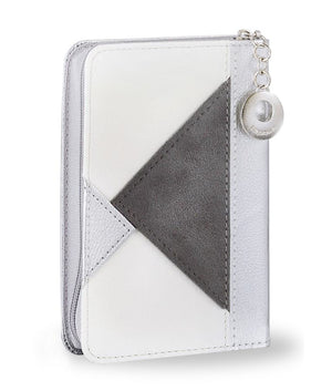 Zipper Siddur with Triangles Silver Ashkenaz